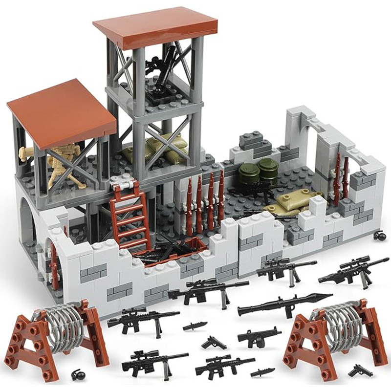 

WW2 Army Military Base Model Building Kits Boys Toys Military Mini Army Supplies Guns Building Blocks Sets