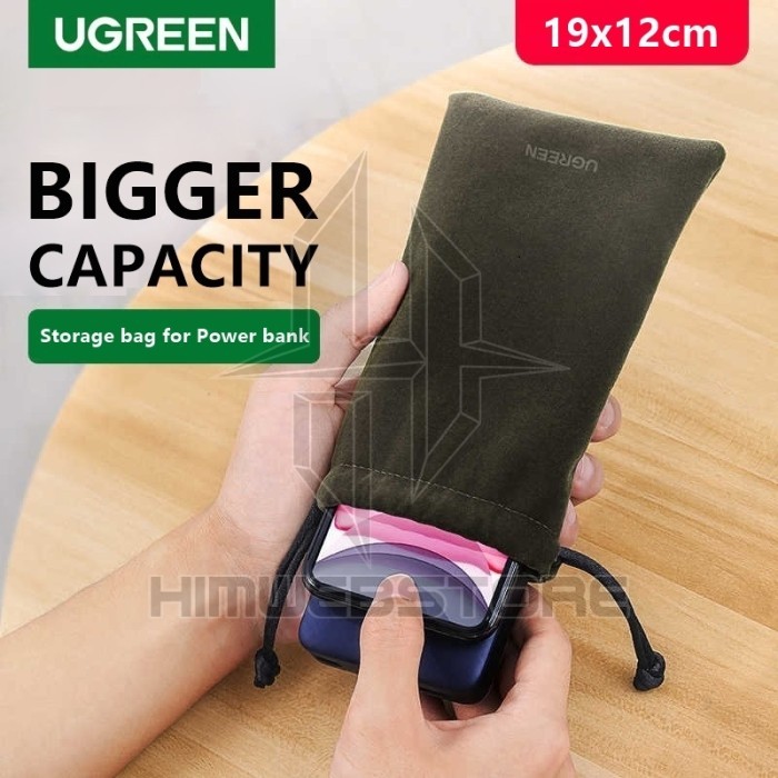 Mall [Ori]-Limited Stok UGREEN 20319 Drawstring Pouch Storage Bag Tas Serut Power Bank Hp