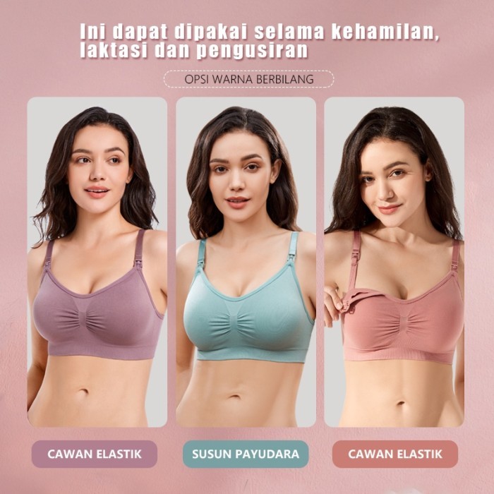 ✨BISA COD✨ - Bra Bh Menyusui Tanpa Kawat Kait Depan Bra ibu hamil Nursing Bra 937 - DARK GREEN, L