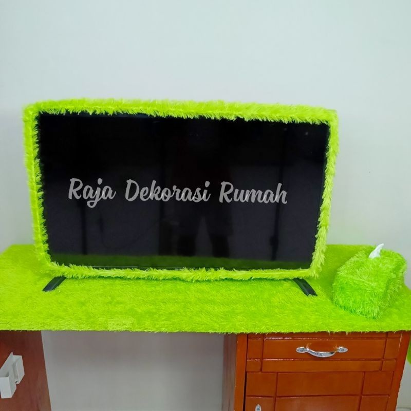 Promo set bando tv led 43inch + taplak meja ruang tamu ukuran 150x50cm + sarung tisu bulu rasfur