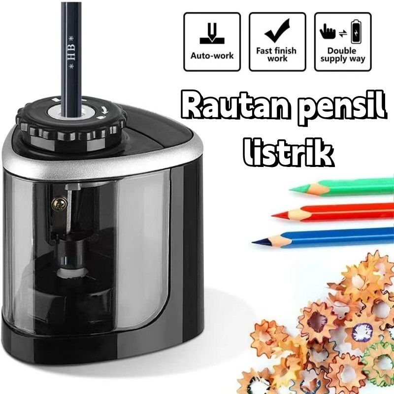 

Rautan Pensil Listrik Rautan Pensil dengan 2 Mata Pisau Model Baterai Rautan Pensil Portabel Alat Tulis Kreatif yang Hemat Tenaga untuk Siswa
