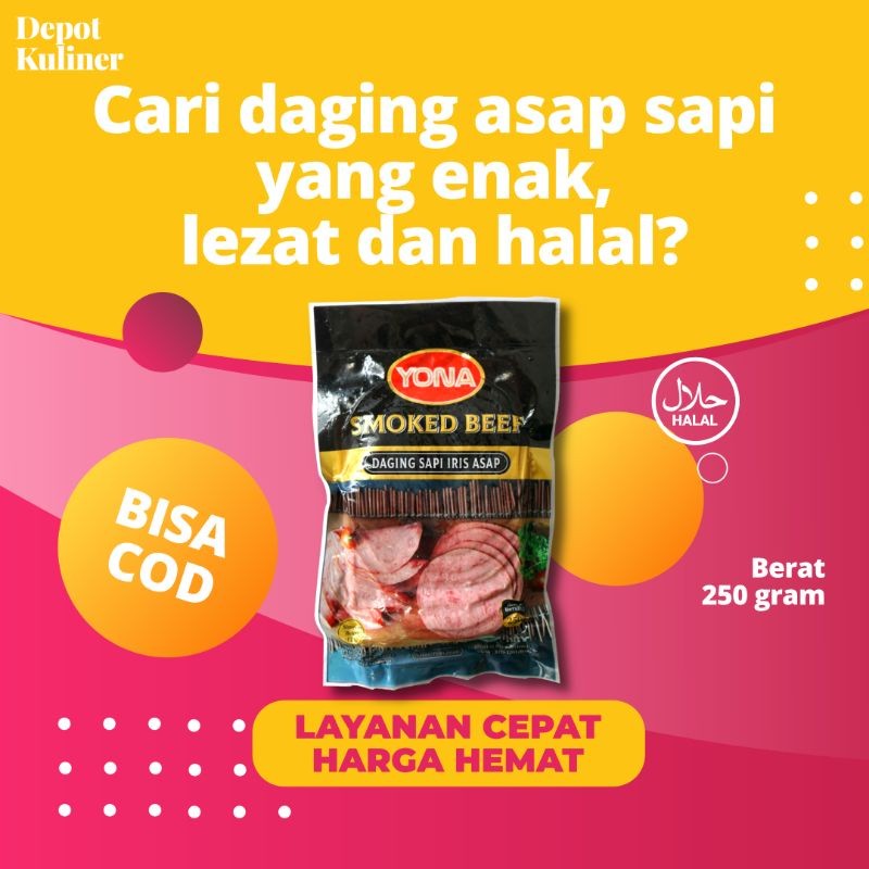 

Yona Smoked Beef 250 Gr - Daging Sapi Asap Iris