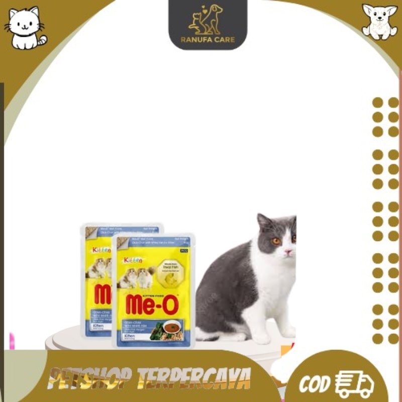 Makanan Kucing Meo Pouch 80gr Kitten Otak-Otak With White Fish