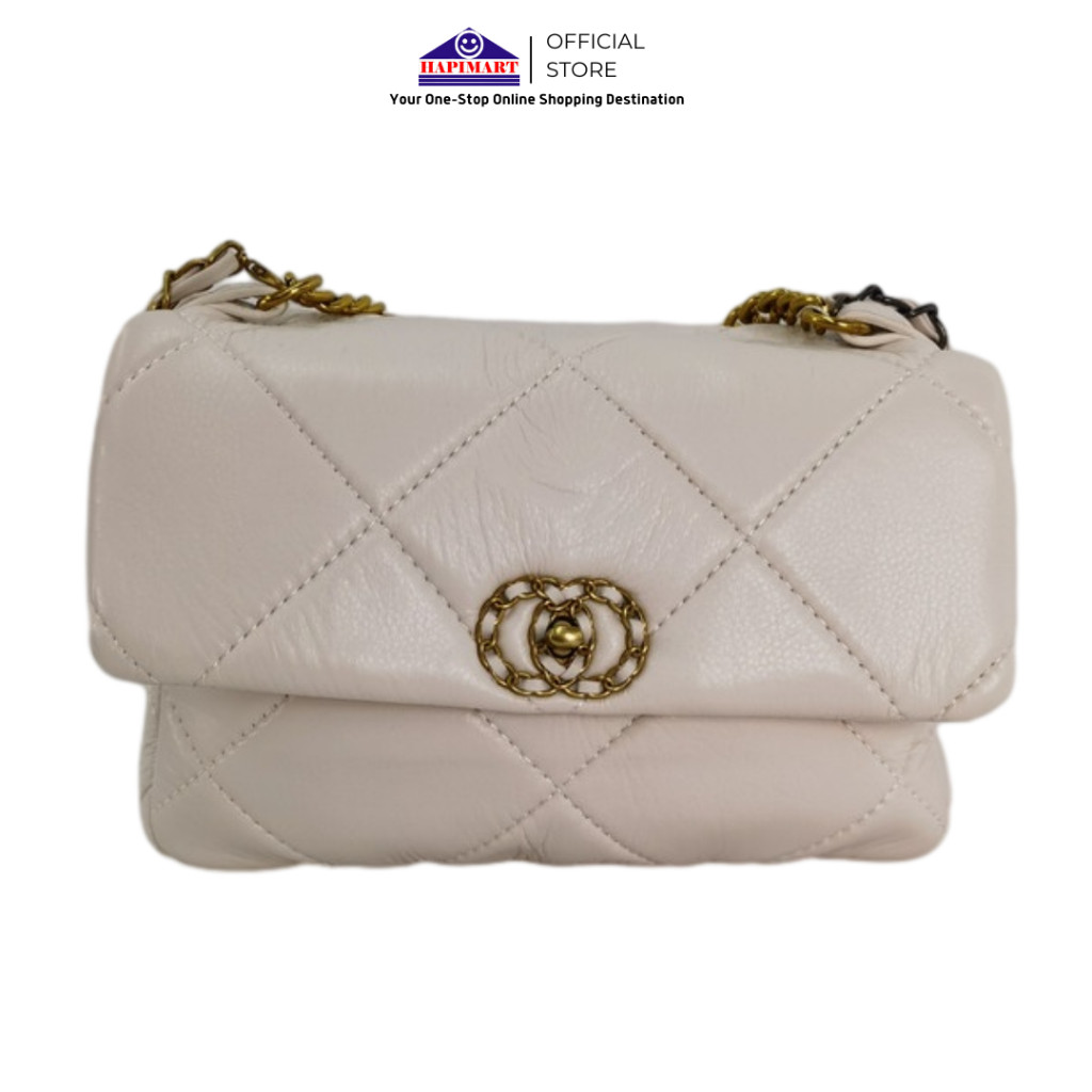 Tas Wanita Fashion Shoulder Bag Mini Simple Tas Selempang Putih Model Guci Dengan Tali Rantai Tas Si