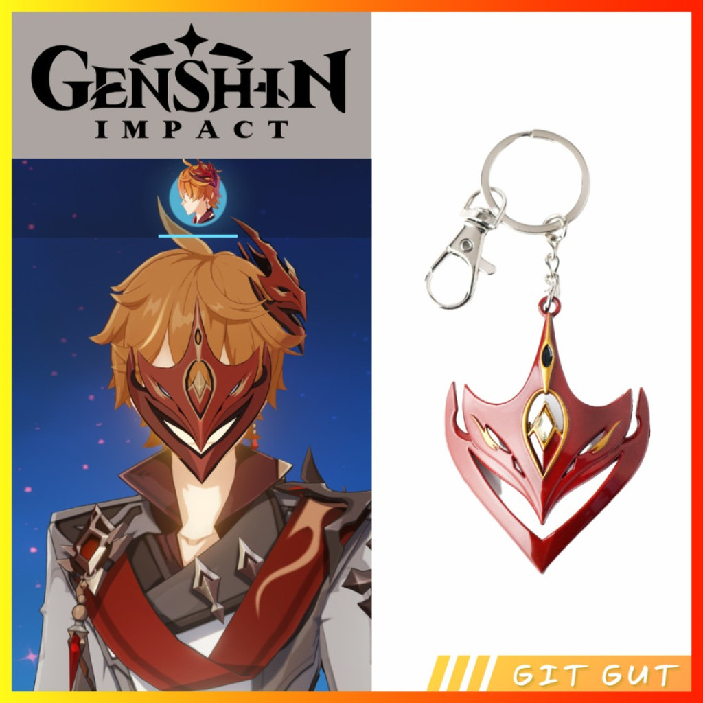 Keychain Gantungan Kunci Genshin Impact Tartaglia Childe Mask
