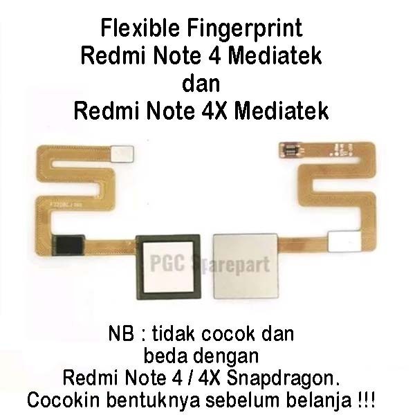 PGC99 ORI Flexible Fingerprint Redmi Note 4 / 4X Mediatek Sensor Sidik Jari - Gold
