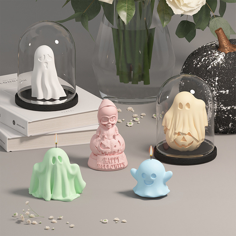 

3D Cartoon Funny Ghost Silicone Candle Mold,Halloween Ghost Pumpkin Decor Making Mold,Diy Epoxy Resin Plaster Craft Casting Mold