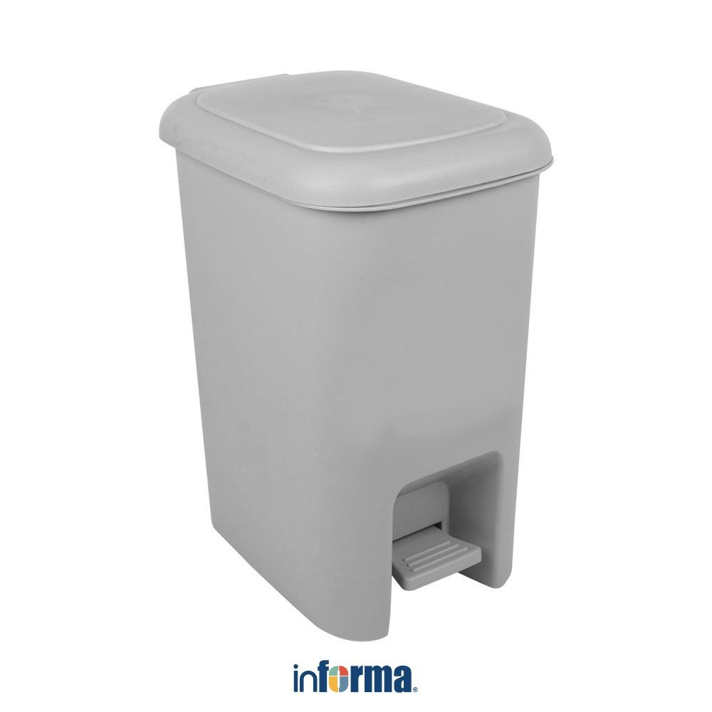 Informa Tempat Sampah 16.3 ltr Pedal - Abu-Abu Tong Sampah Wadah Pembuangan Alat Kebersihan Trash Bi