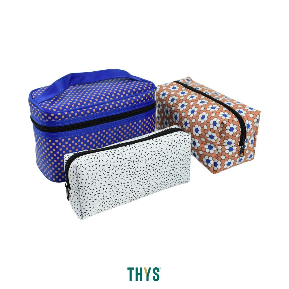THYS Informa Tas Kosmetik Nsc7077 Set 4 pcs - Biru Makeup Bag Beauty Pouch Rias Cosmetic Case Organi