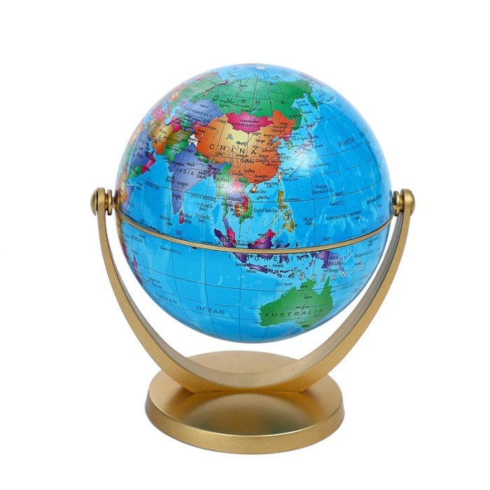 "Q.LnS" - TERMURAH GLOBE PAJANGAN MINIATUR BOLA DUNIA ATLAS ORNAMEN DEKORASI UKURAN KECIL - Biru