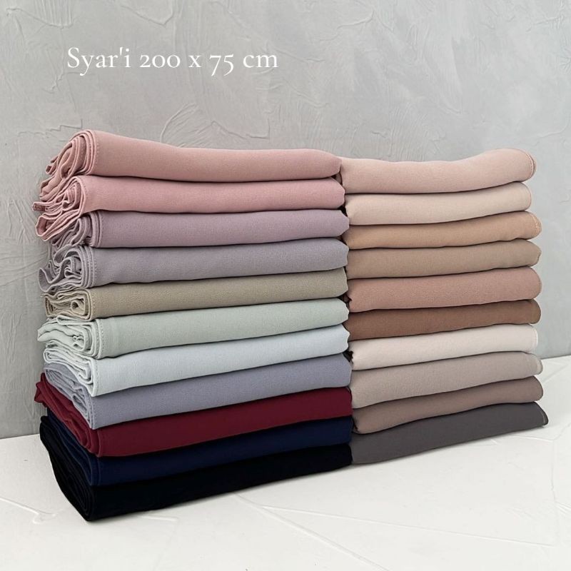 ( 200x75 CM ) Hijab Pashmina Ceruty Babydoll, Babydoll Premium, Pashmina Syar’i - Lebih Panjang