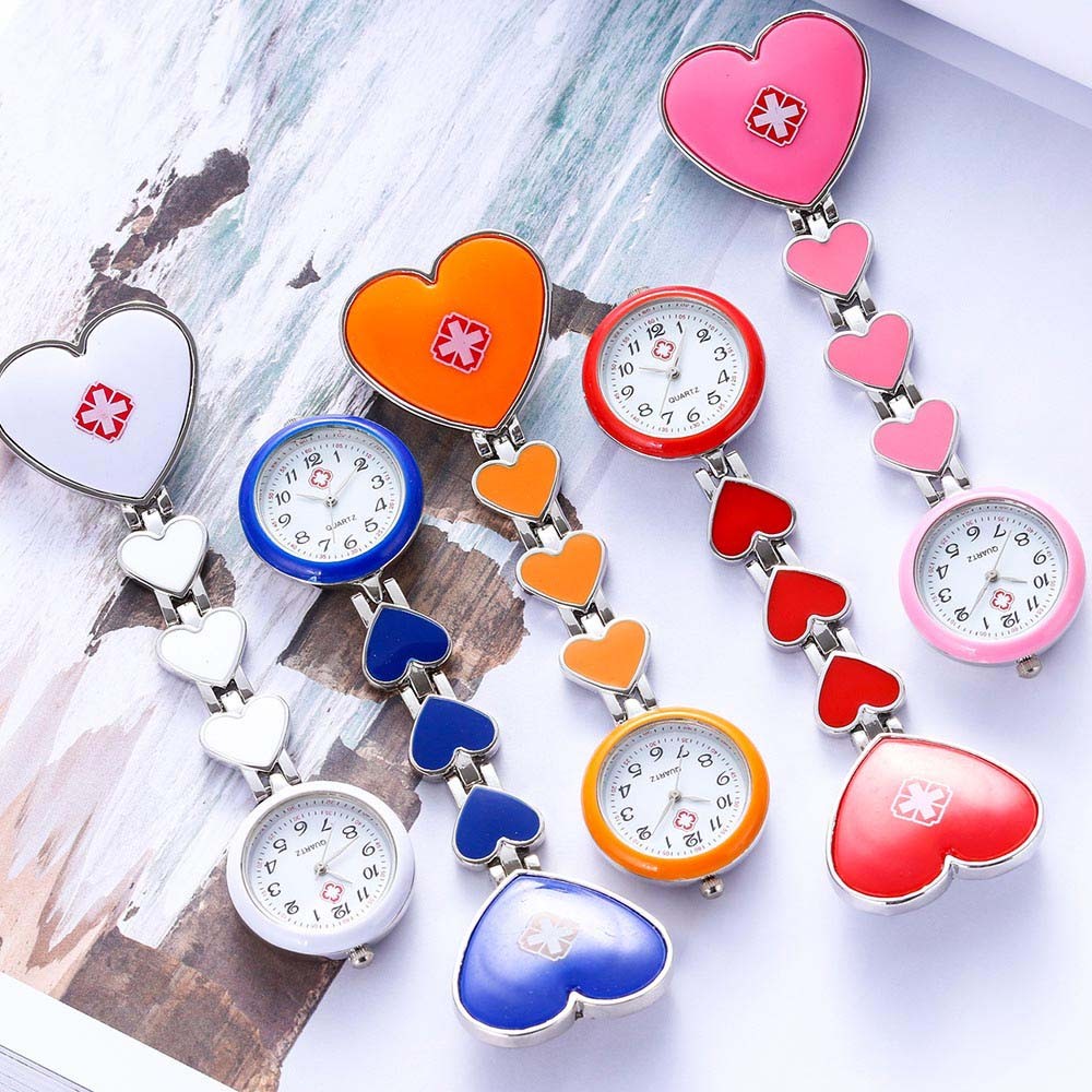 Watch factory price Brand New 10pcs/Lot Blue Stainless Steel Nurses Doctor Brooch Pin Pocket Fob Wat