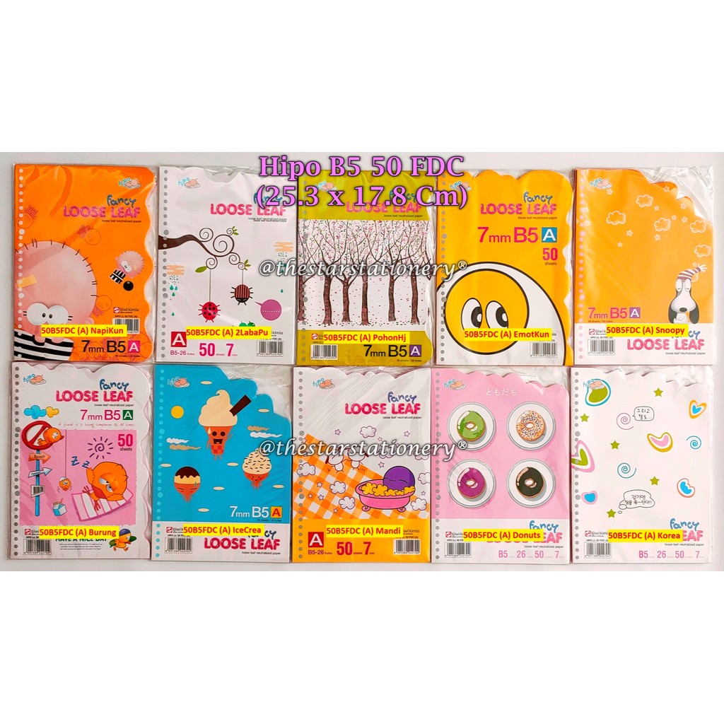 

(1 Pak Isi 50 Lembar) Loose Leaf HIPO B5 50 FDC Gambar Plong Warna / Loose Leaf HPO LL 50 B5 FDC