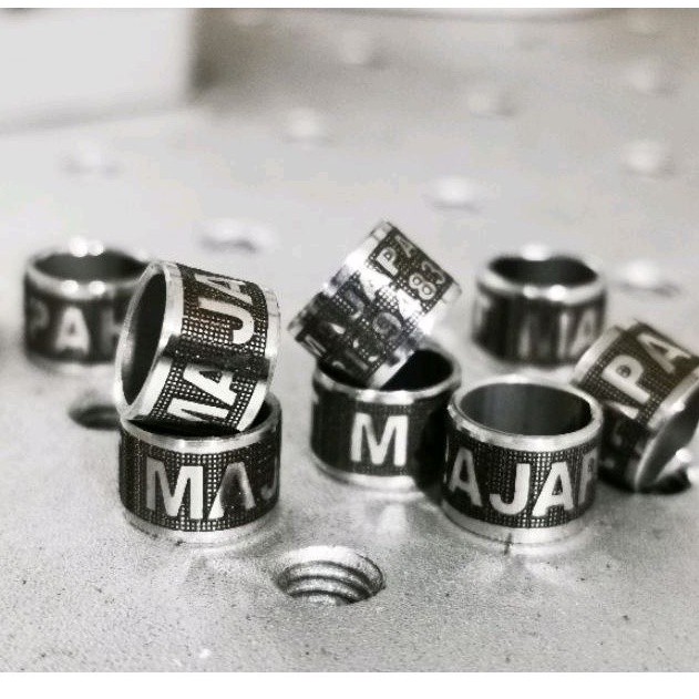 RING BURUNG BAJA MERPATI NURI BAJA MOTIF LASER GRATIS BIKIN NAMA