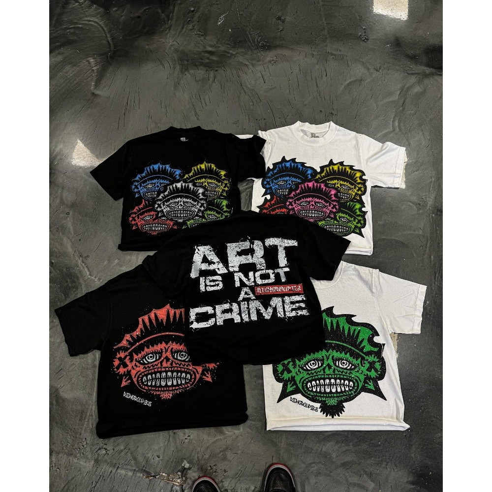 Y2K retro fashion versatile gothic oversized printed shortsleeved men's Tshirt casual Harajuku stree