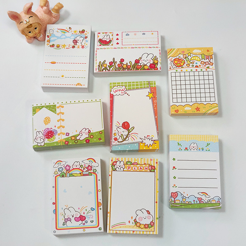 

100 Sheets Cute Rabbit Memo Pad Korean Message Sticky Notes Decor Material Paper Scrapbooking Notepad Stationery School Supplies