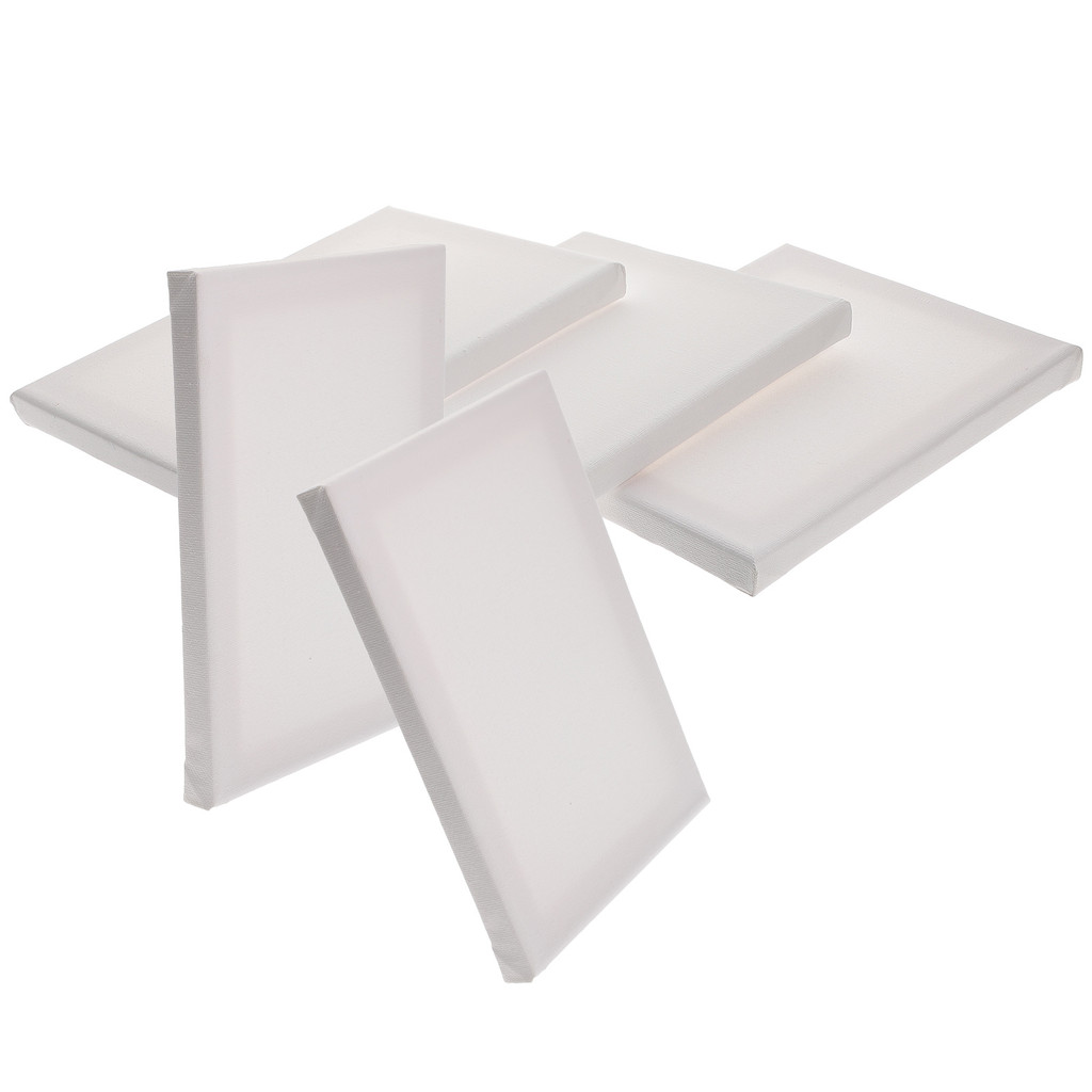 

5 Pcs Blank Canvas Paint Canvases for Painting Bulk Tiny Small 6x8 Round Pigment
