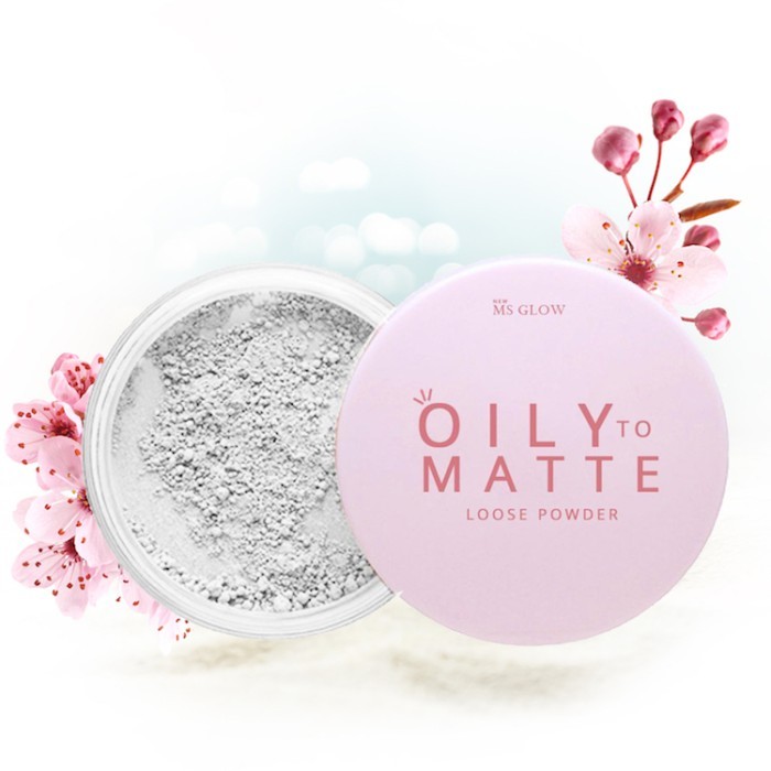 ms glow loose powder bedak tabur original - OILY TO MATTE