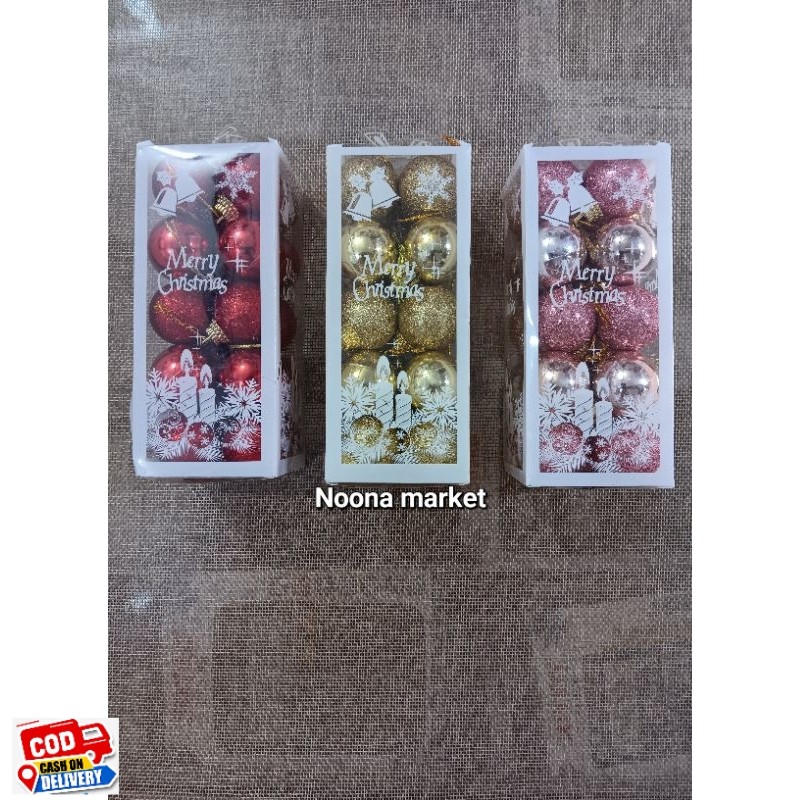 Bola Natal Mini Set 3cm / Dekorasi Natal Set / Hiasan Natal / Bola Natal Set
