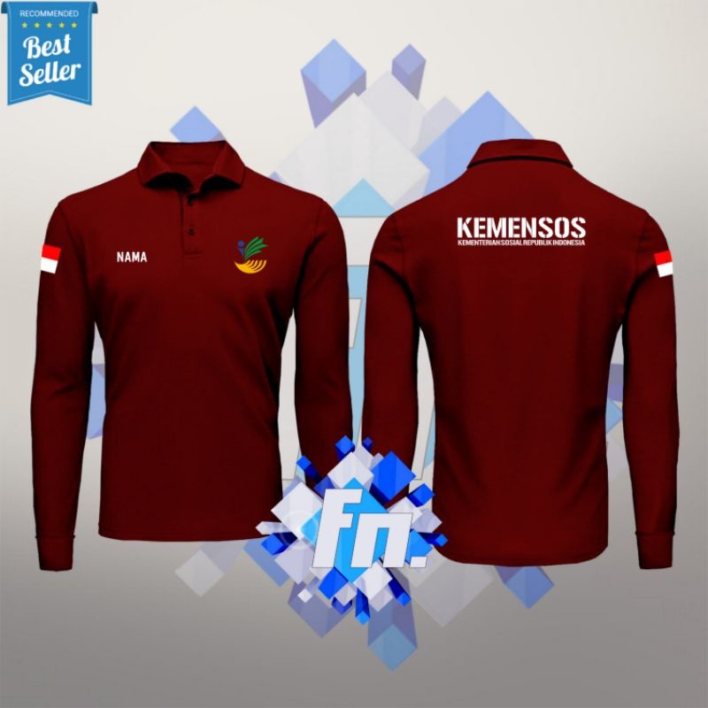 KAOS POLO SHIRT PANJANG KEMENSOS KEMENTERIAN SOSIAL RI TKSK PENDAMPING PKH