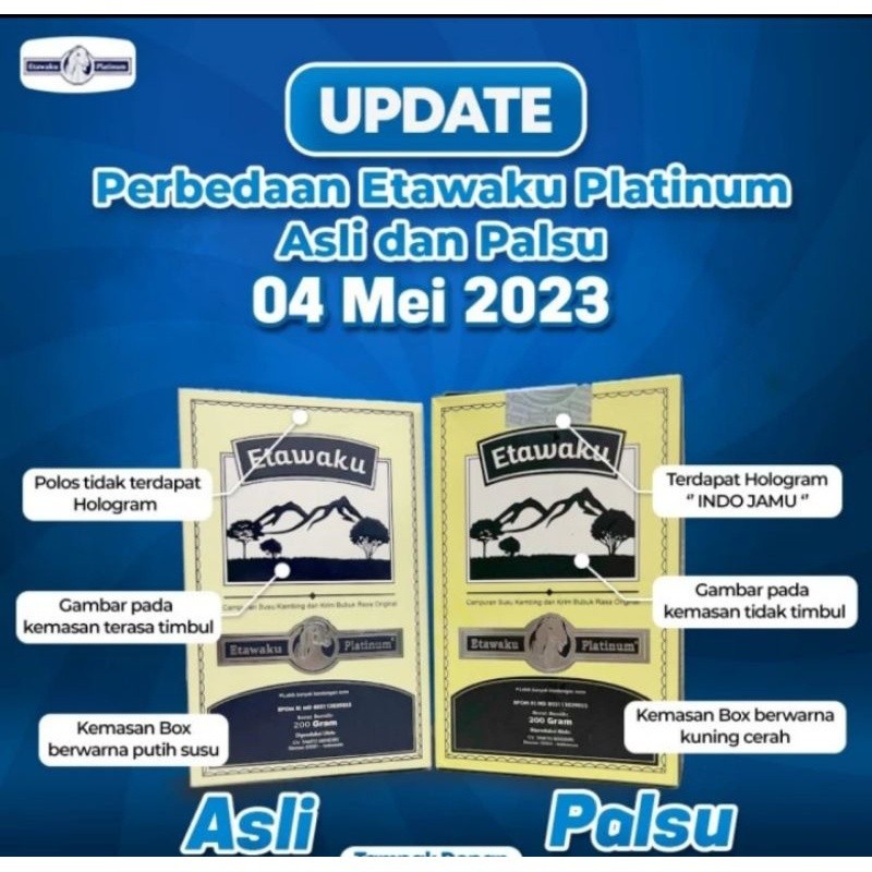

ETAWAKU PLATINUM ASLI ORIGINAL - SUSU KAMBING UNTUK ATASI MASALAH PERN(GRATIS ONGKIR) ORIGINAL BERGARANSI BEBAS PENGMBALIAN..!!!