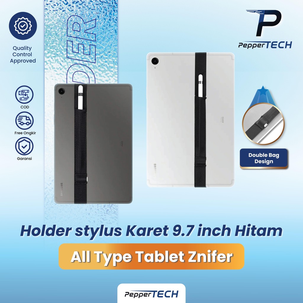 PEPPERTECH - Holder Case Stylus Karet for Tablet 9 10 11 inch For Tablet PC Znifer 10" Slot S Pen Te