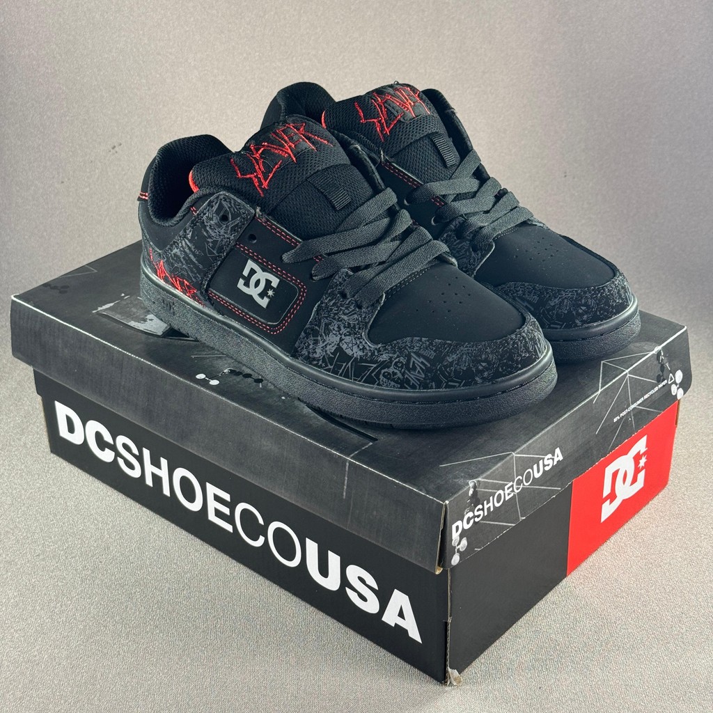Sneakers - DC X Slayer Pure Black/Red Series Unisex, bisa bayar di tempat ukuran 40, 41, 42, 43, 44,
