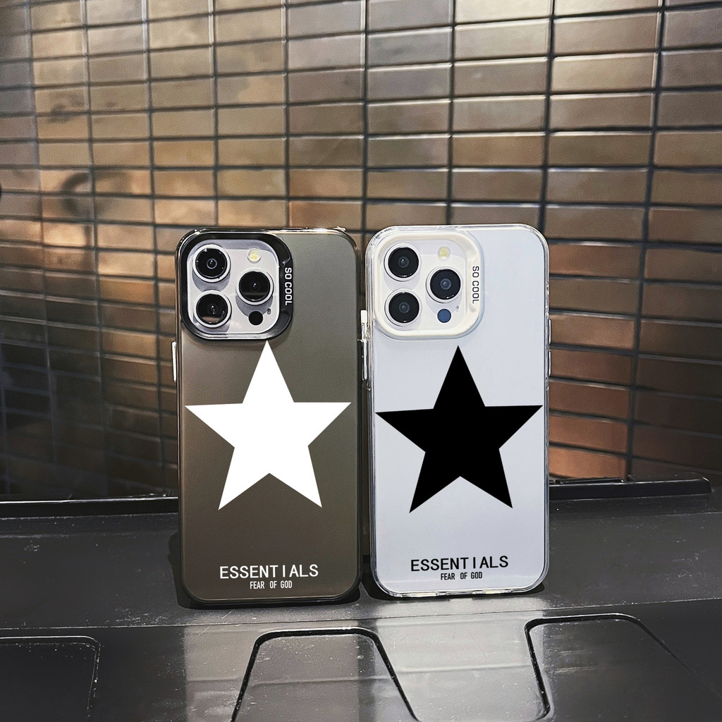 Black and White Stars Hard Casing Infinix Hot 40 Pro（Smart 5 8 7 6(RM 2/32GB)  (RM 3/64GB) 8 Plus Pr