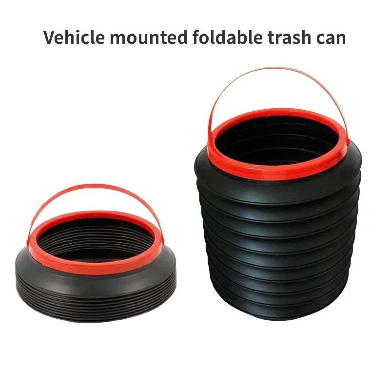 

4L Car Folding Trash Collapsible Water Fishing Bucket Outdoor Camping Garbage Plastic Bucket Storage Box Container