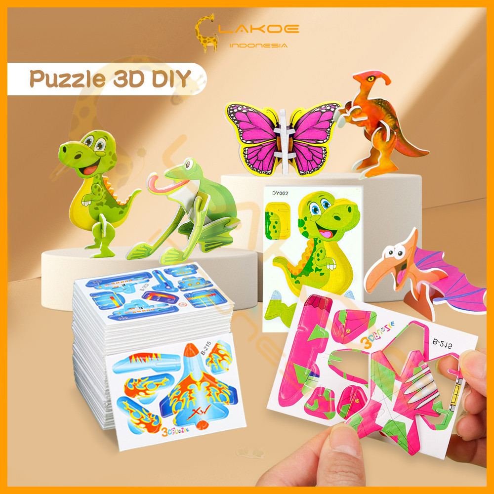 LAKOE Mainan Edukasi Anak Puzzle 3d Diy Motif Hewan Serangga Lucu Diy Jigsaw Puzzle