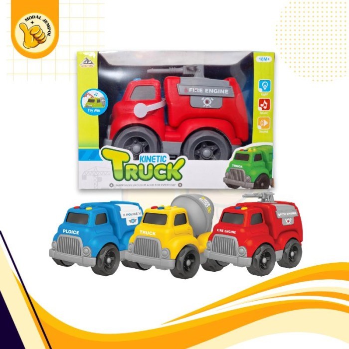 Mainan Anak Mobil Kinetic Truck Police Fire Engine