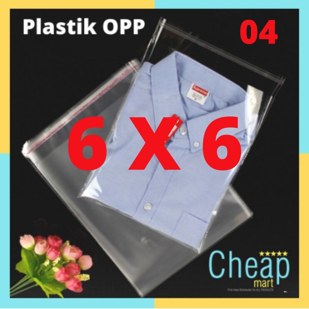 

(04) 6 X 6 OPP LEM PLASTIK KACA Isi 100 Lembar Untuk Bakery, Permen, Roti