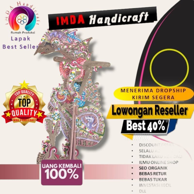 IMDAHANDICRAFT WAYANG KULIT SAPI ASLI TOKOH RAMA KULIT SAPI ASLI PREMIUM QUALITY