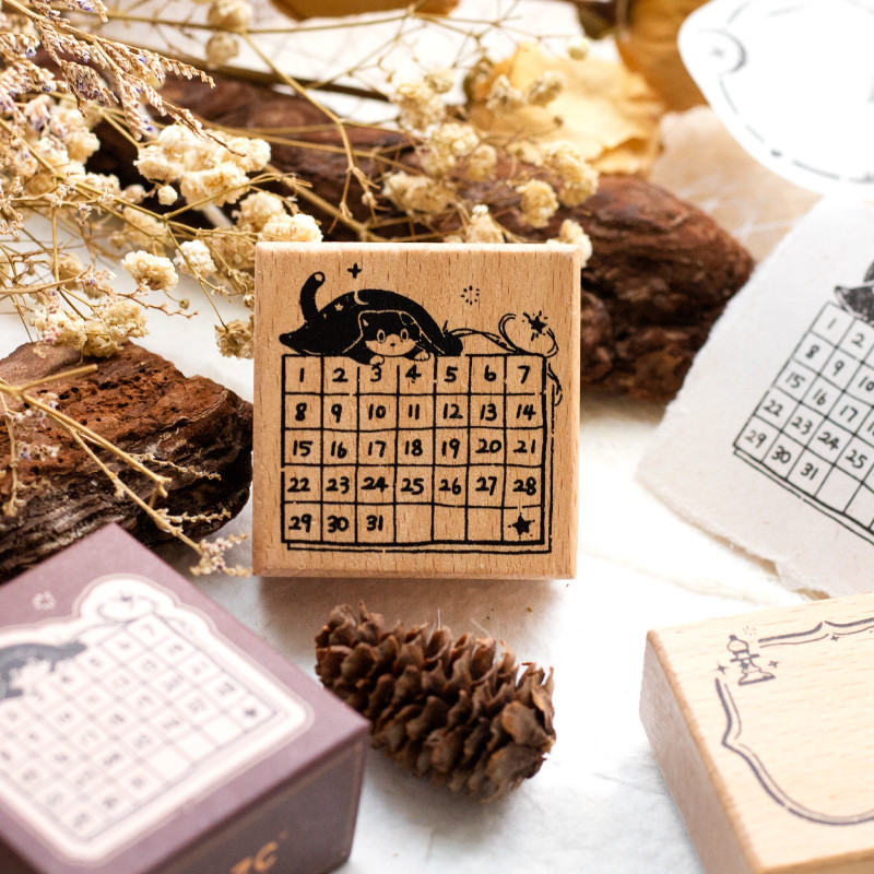 

Yoofun Black Cat Wooden Rubber Stamp Cute Kitty Decorative Wood Stamp for Journal Scrapbooking Letter DIY Craft Card Making