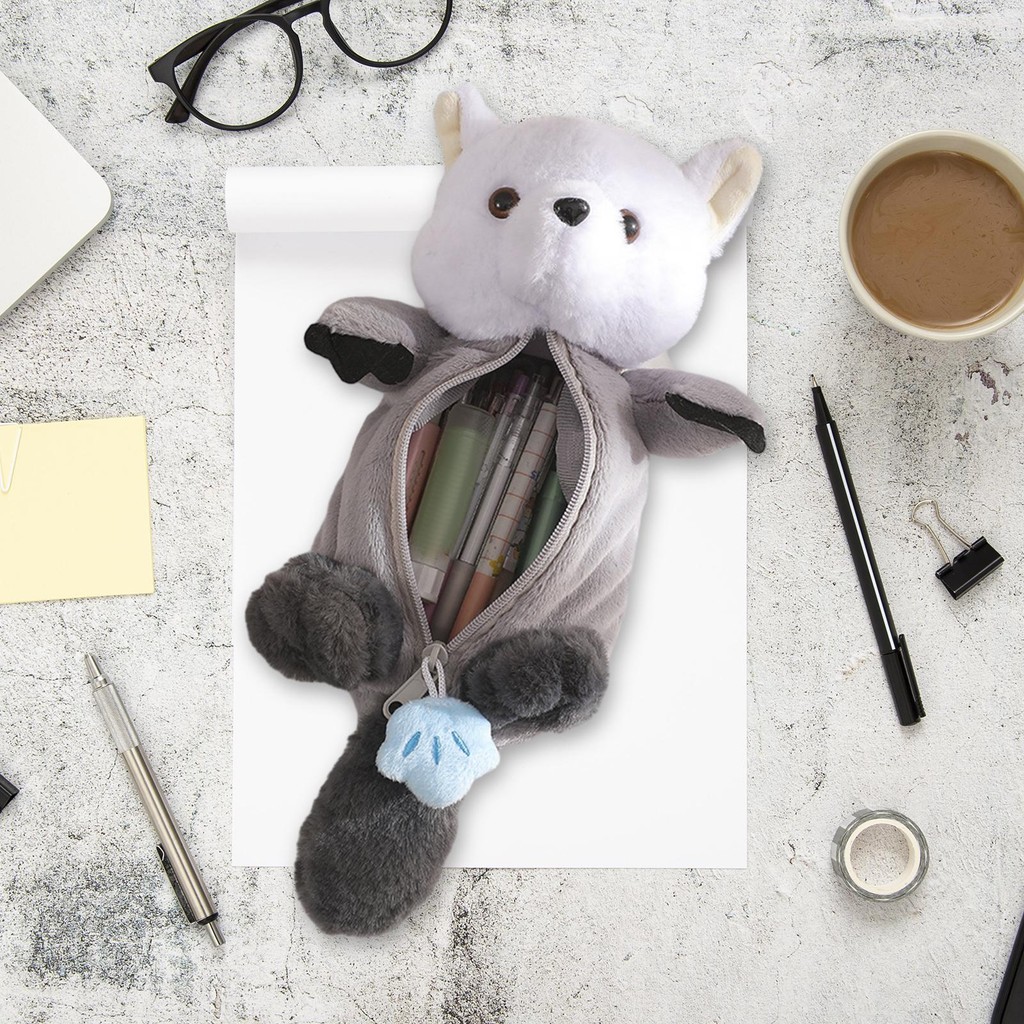 

Plush Pencil Case Cartoon Multipurpose Stationery Pouch Stuffed Animal Bag Cosmetic Makeup Bag for Child School Office Supplies