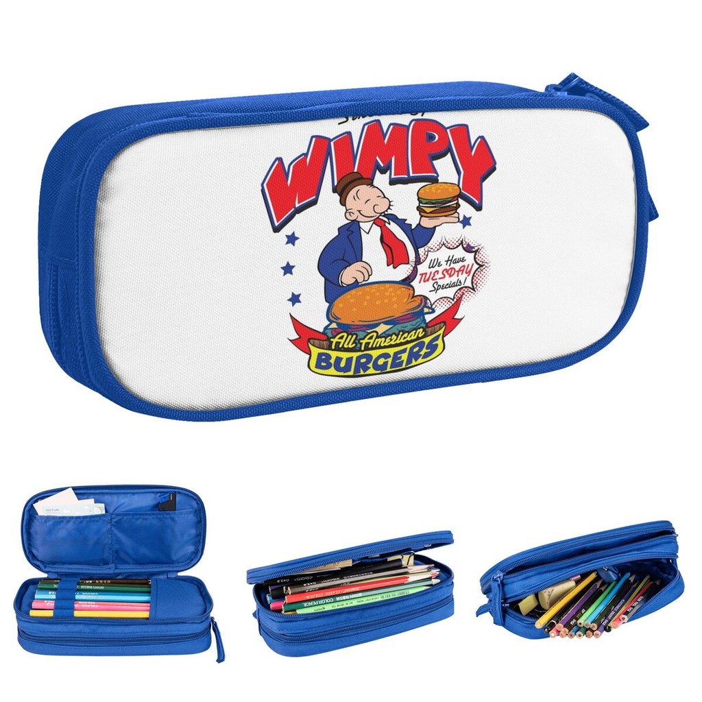 

Popeyes Wimpy Burger Pencil Cases Fun Pen Bags Girls Boys Large Storage Office Cosmetic Pencilcases