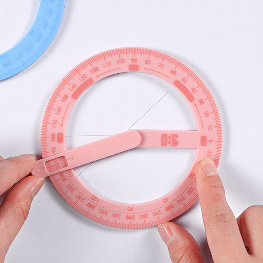 

1PC 360 Degree Activity Protractor Student Angle Reader Teaching Aids Right Angle And Acute Drawing Stationery