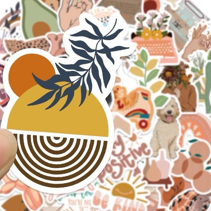 

25pcs Explosions Small Fresh Bohemian Style Water Bottle Stickers Children's Cute Aesthetic Waterproof Stickers