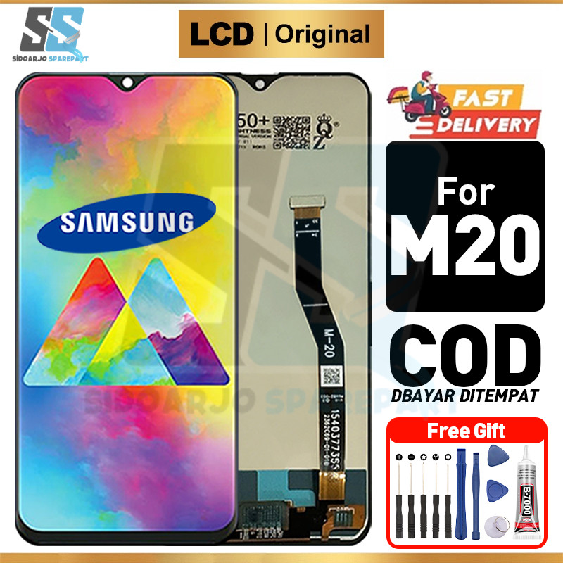 LCD Samsung M20 Original Touchscreen Fullset Asli Ori Compatible For Glass Touch Screen Digitizer