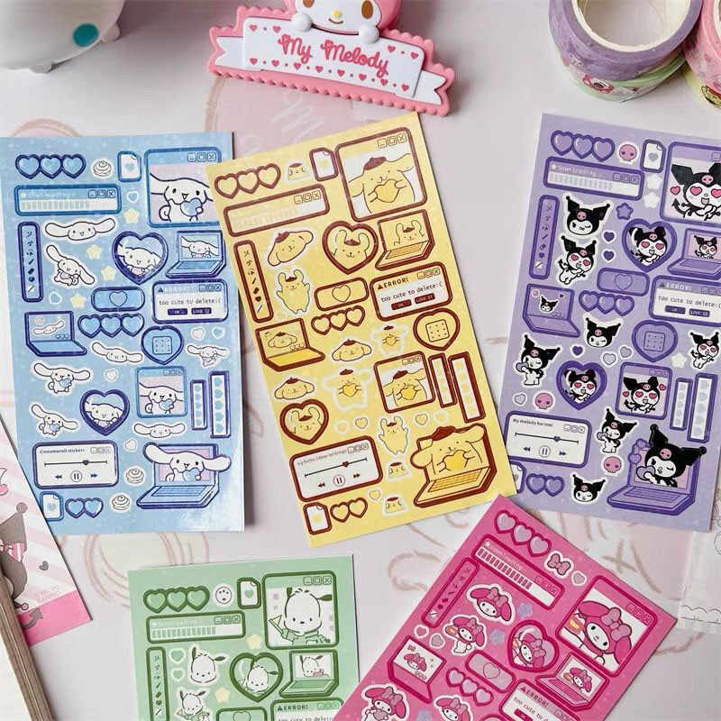 Stiker laser Sanrio/stiker dekoratif/alat tulis/stiker anti air/stiker botol notebook HP yang lucu/s