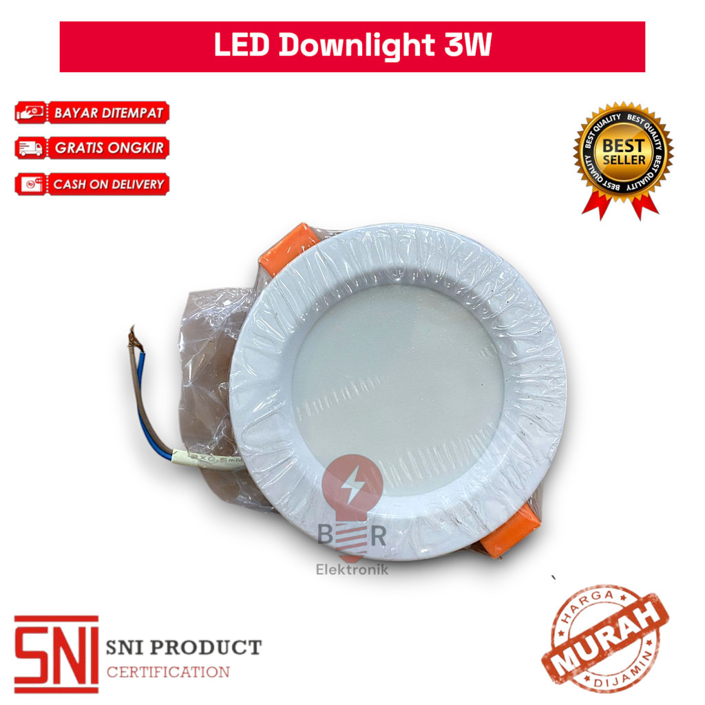 DISKON (Per Pcs) EMICO Lampu Downlight LED Lamp 5 Watt 3 Warna Panel Light IB MURAH