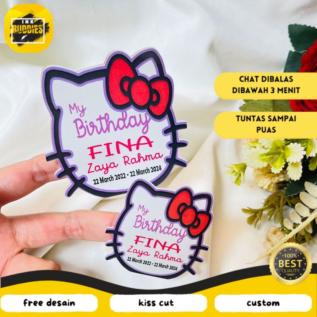 

INB 9-15 Sticker Karakter Ulang Tahun Anak Stiker Label Hampers Ultah Birthday Bentuk Custom