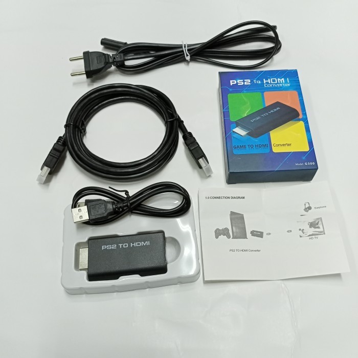 BEST -Paket Converter Ps2 HDMI + Kabel Power Ps2 + Kabel Hdmi Standar