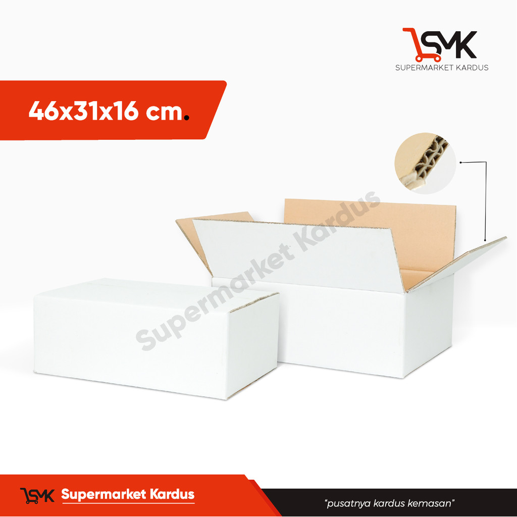 

Box 46x31x16 ( 18st OKAM ) BoxNormal/Amdk/Kotak/Packing/Kardus/A1/tinggi10/tinggi16
