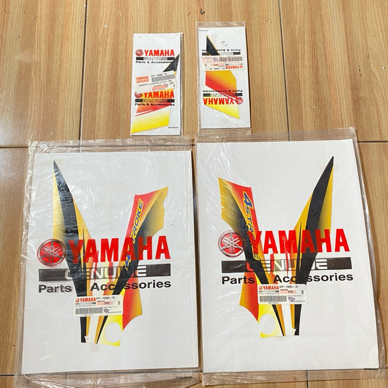 Striping Stiker Sayap Dalam set Yamaha jupiter Z 2004 Kuning original YGP