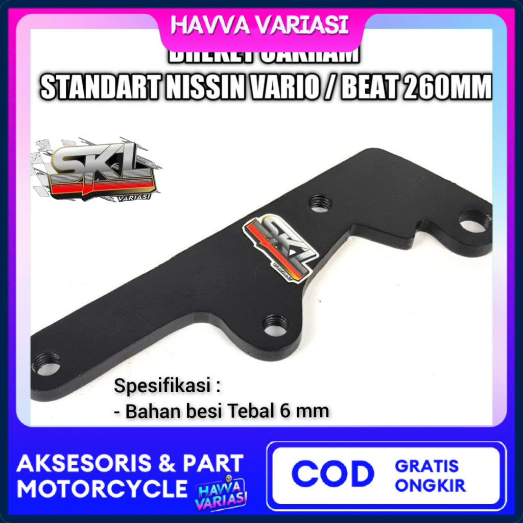 Promo Breket Bracket Dudukan Pangkon Kaliper Piringan Disc Cakram Depan Kaliper Standar Nissin 1 Pis