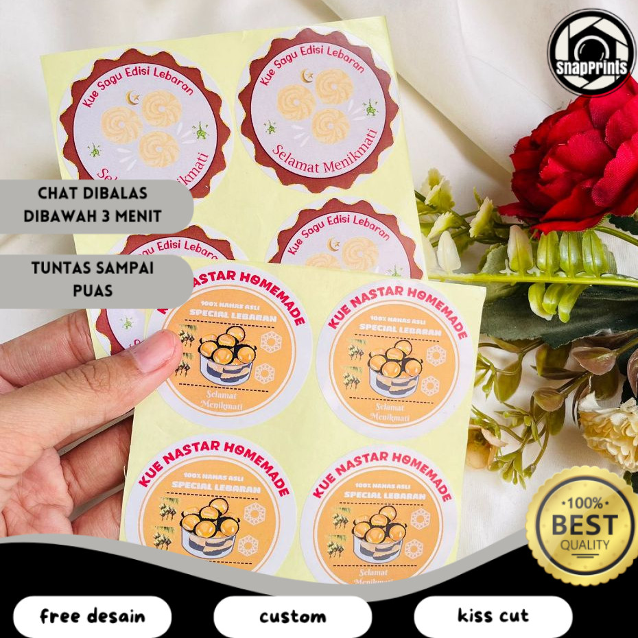 

SP 9-15 Label Sticker Cookies Lebaran Stiker Toples Kue Kering Idul Fitri Bulat Chromo Murah