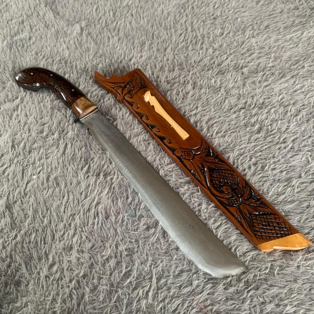 Baja Per Asli Pemotong Kayu Bambu Glk Ukir 30cm Fulltang Pisau Pancing Kayu