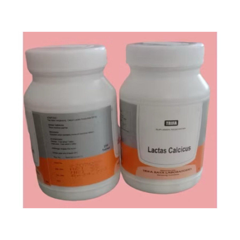 Calcium Lactate TRIFA / Lactas Calcicus kalsium kalk 500 MG BOTOL POT TRIFA ISI 250 TABLET VITAMIN S