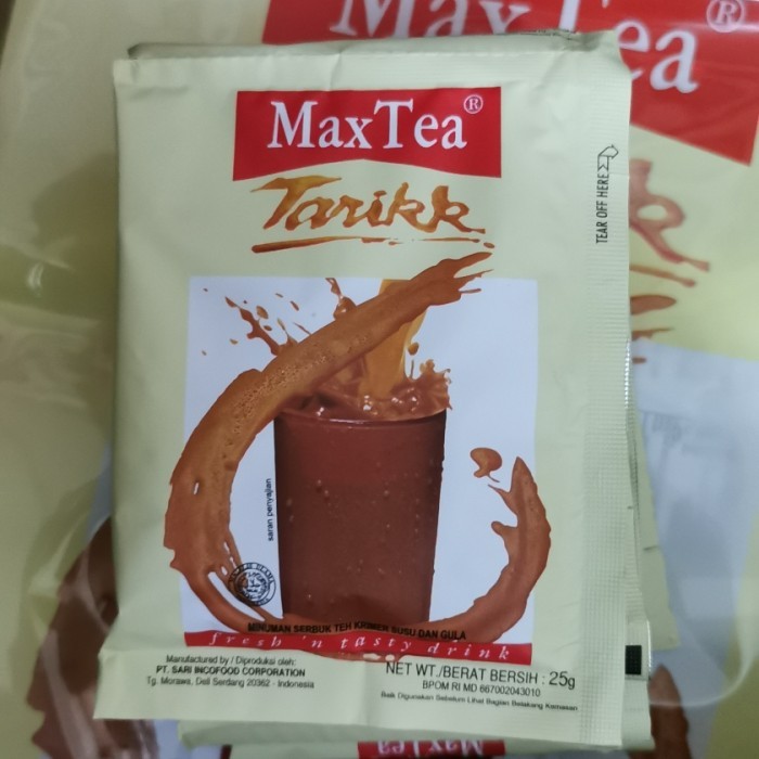 

Max Tea Teh Tarik 1renteng isi 10 sachet @25gr